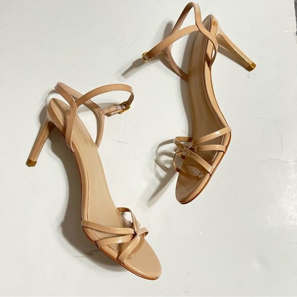 Stuart Weitzman Nude Starla 80 Patent Sandal Size 9 - Picture 9 of 13